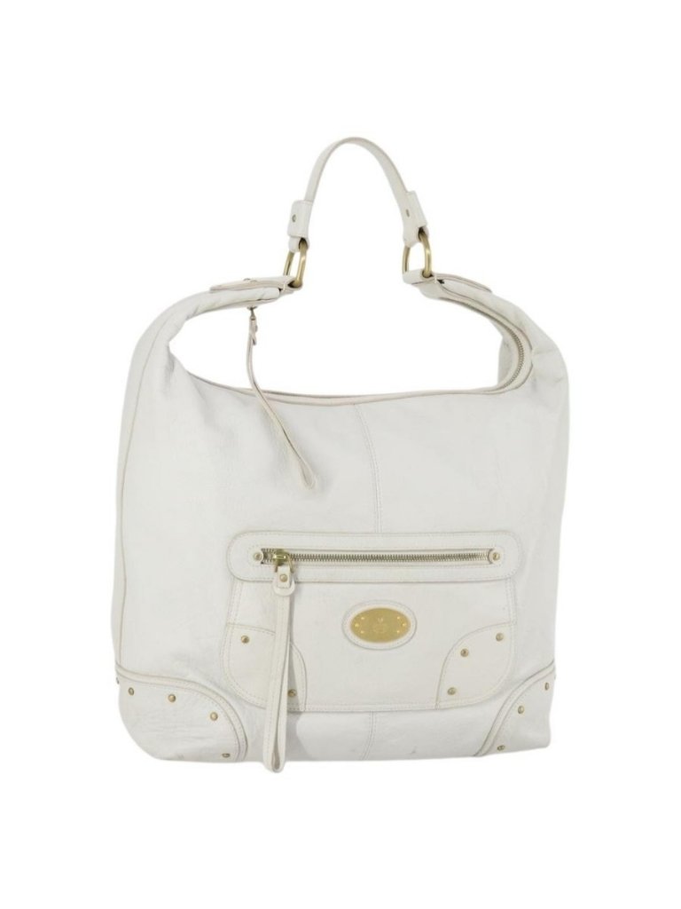 Authentic Bally Shoulder Bag Leather White